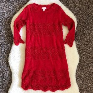 Girls Red Sweater Dress